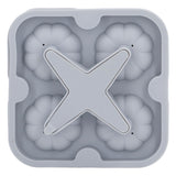 Pumpkin Ice Ball Mold 3D Pumpkin Shape Food Grade Silicone 4 Cells Easy Release Whiskey Ice Mold for Coffee Tea Cocktail Gray - Rear View