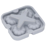 Pumpkin Ice Ball Mold 3D Pumpkin Shape Food Grade Silicone 4 Cells Easy Release Whiskey Ice Mold for Coffee Tea Cocktail Gray