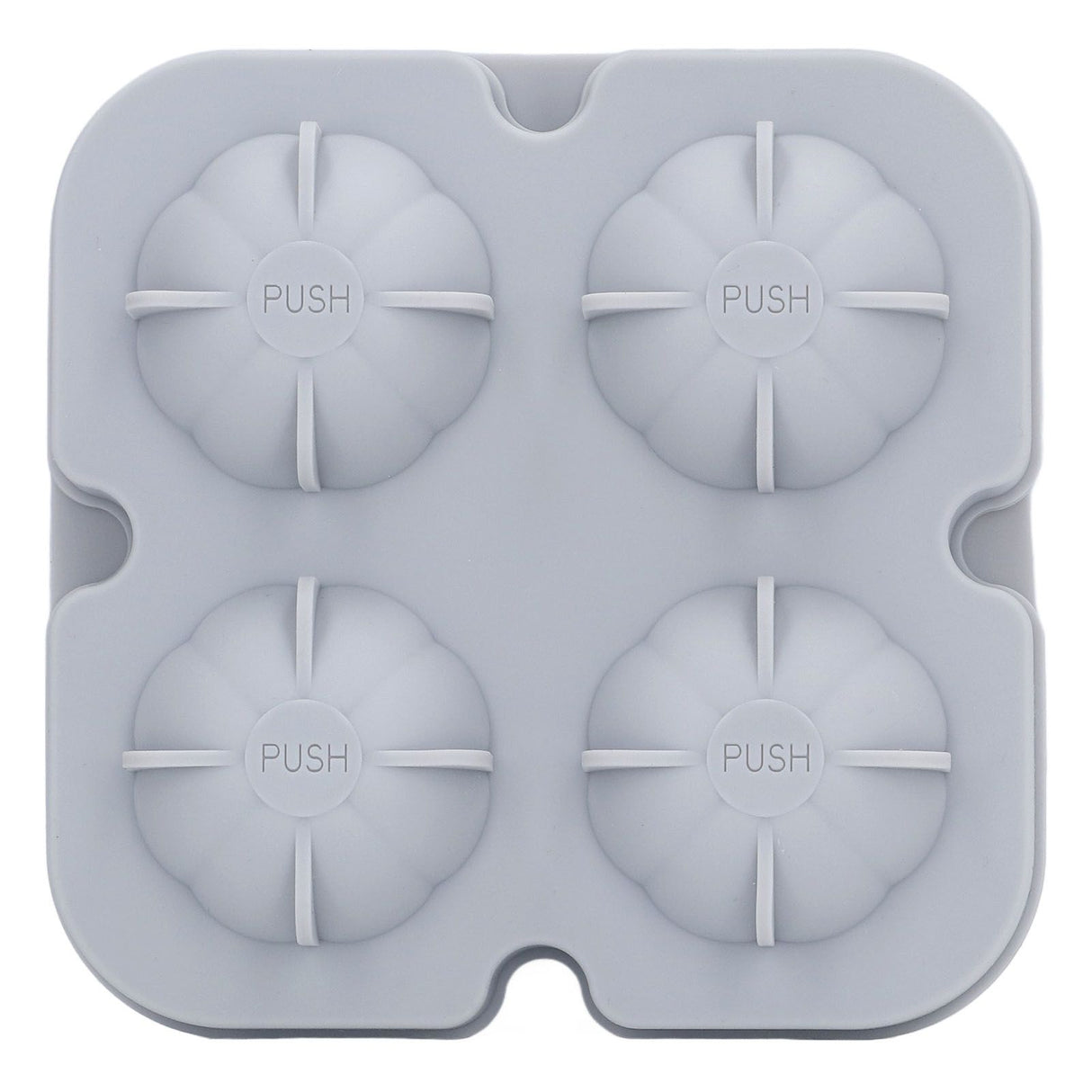 Pumpkin Ice Ball Mold 3D Pumpkin Shape Food Grade Silicone 4 Cells Easy Release Whiskey Ice Mold for Coffee Tea Cocktail Gray