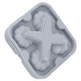 Pumpkin Ice Ball Mold 3D Pumpkin Shape Food Grade Silicone 4 Cells Easy Release Whiskey Ice Mold for Coffee Tea Cocktail Gray
