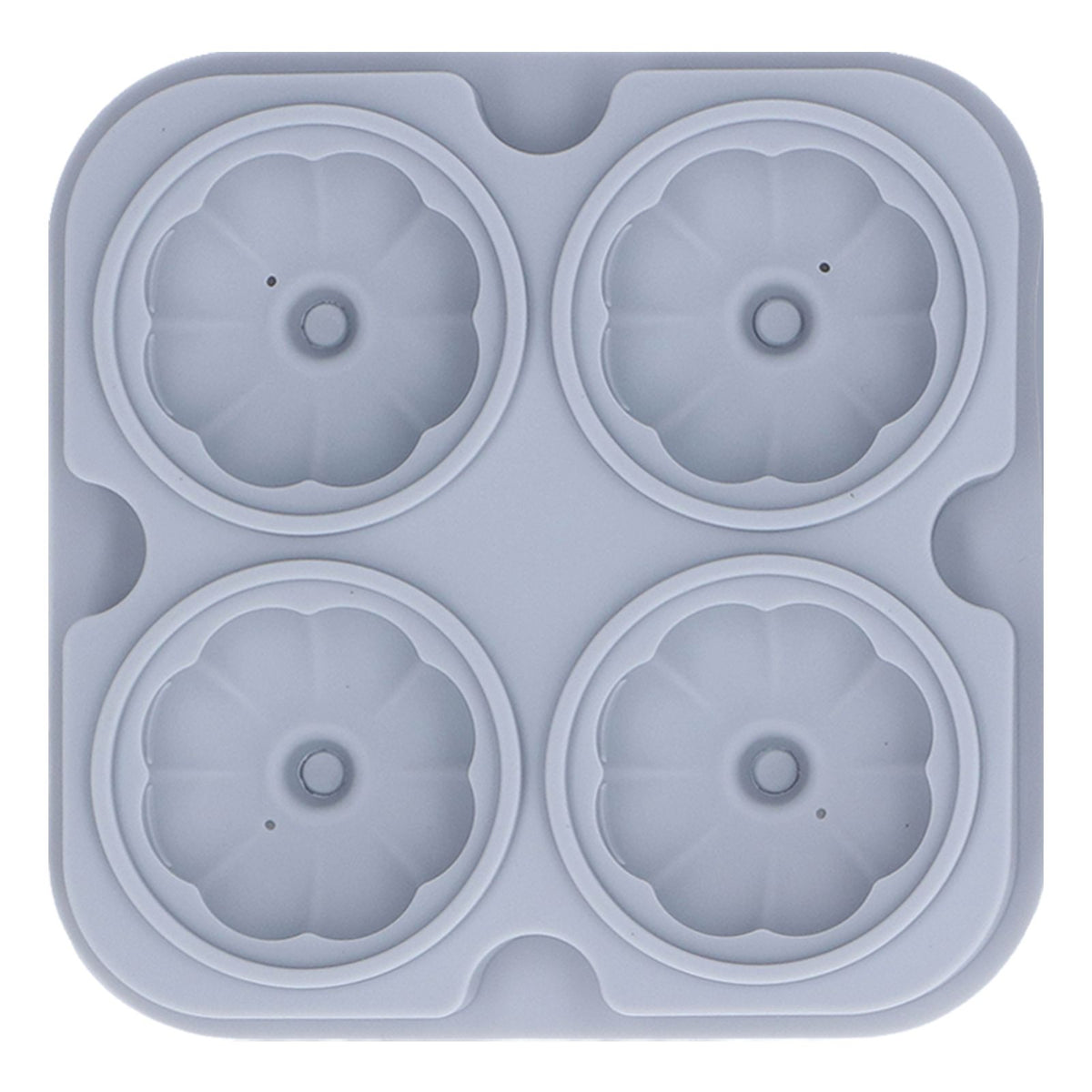 Pumpkin Ice Ball Mold 3D Pumpkin Shape Food Grade Silicone 4 Cells Easy Release Whiskey Ice Mold for Coffee Tea Cocktail Gray