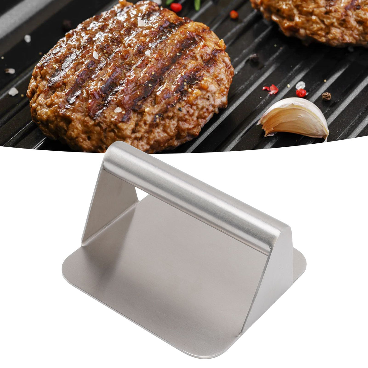 Burger Press 304 Stainless Steel Smash Burger Press for Steak Bacon Chop Kitchen Tools
