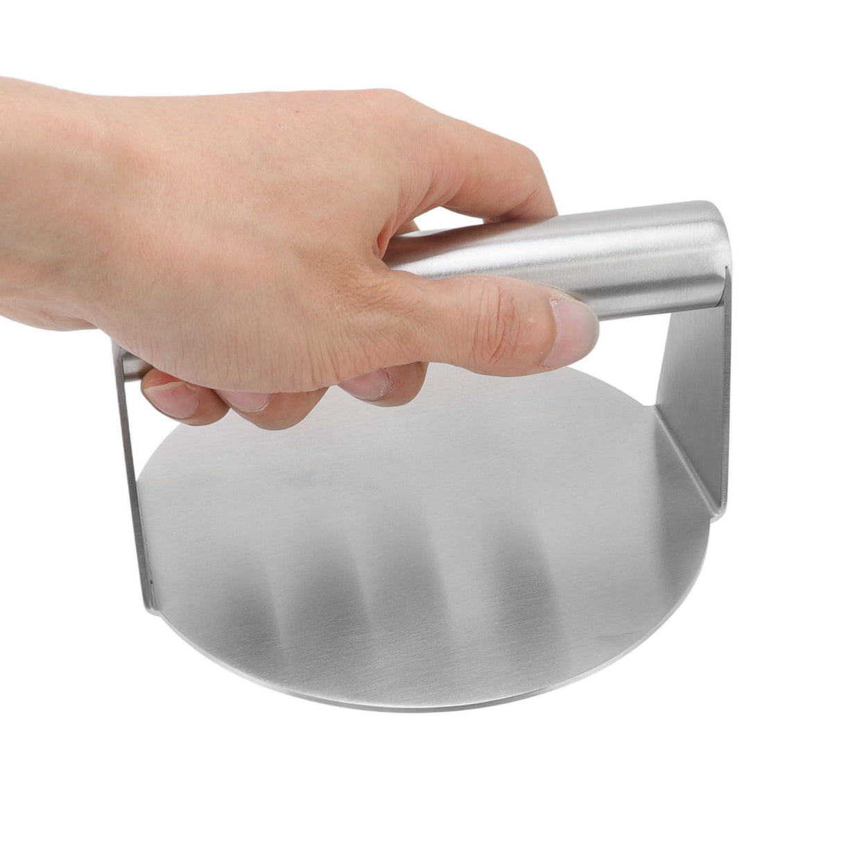 Meat Press Manual Stick Free Comfortable Handle 304 Stainless Steel Round Burger Press for Bacon Steak Grilling