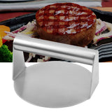 Meat Press Manual Stick Free Comfortable Handle 304 Stainless Steel Round Burger Press for Bacon Steak Grilling