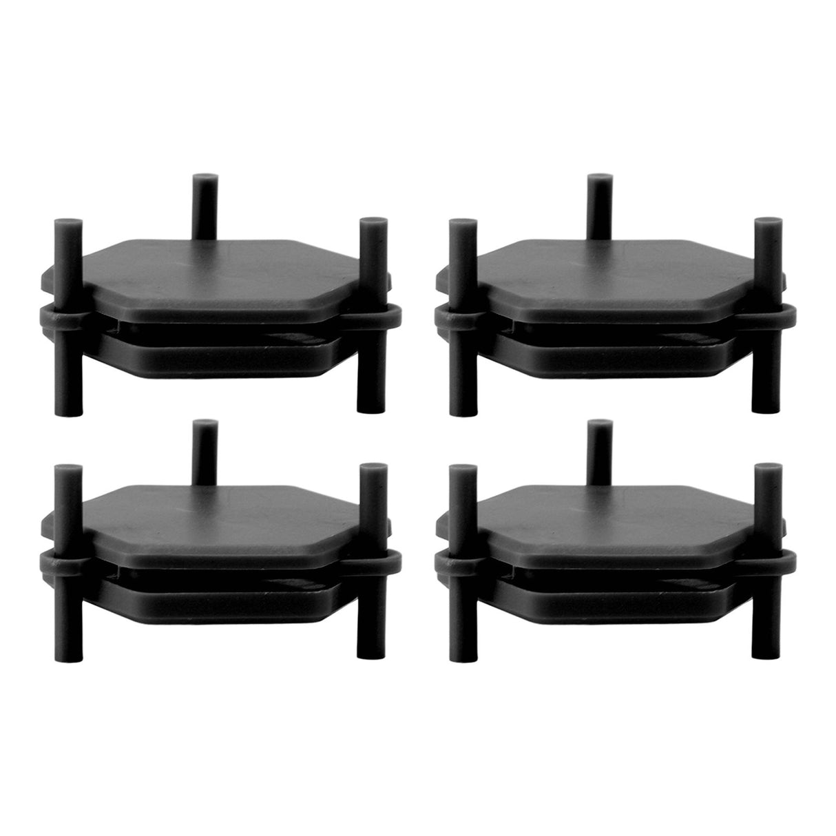 4Pcs Hexagonal Coaster Stylish Adjustable Multipurpose Hexagonal Coasters for Drinks and Small Objects Black