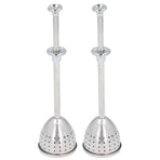 2Pcs Tea Strainer Long Handle Stainless Steel Infuser Filter Reusable Teapot Interval Diffuser