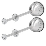 2Pcs Tea Strainer Long Handle Stainless Steel Infuser Filter Reusable Teapot Interval Diffuser