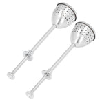 2Pcs Tea Strainer Long Handle Stainless Steel Infuser Filter Reusable Teapot Interval Diffuser