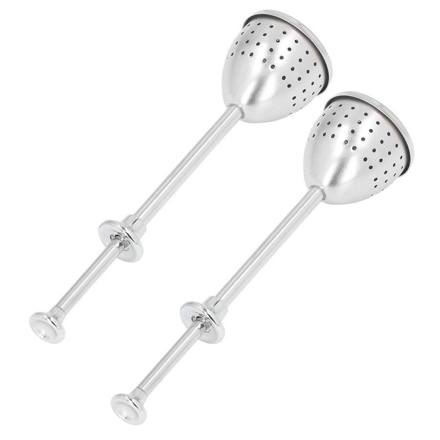 2Pcs Tea Strainer Long Handle Stainless Steel Infuser Filter Reusable Teapot Interval Diffuser