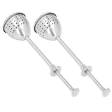 2Pcs Tea Strainer Long Handle Stainless Steel Infuser Filter Reusable Teapot Interval Diffuser - Rear View