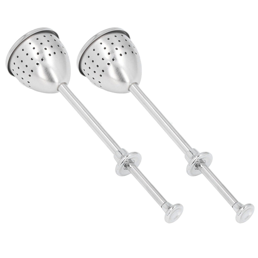 2Pcs Tea Strainer Long Handle Stainless Steel Infuser Filter Reusable Teapot Interval Diffuser
