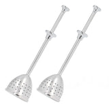 2Pcs Tea Strainer Long Handle Stainless Steel Infuser Filter Reusable Teapot Interval Diffuser - Close-Up Angle