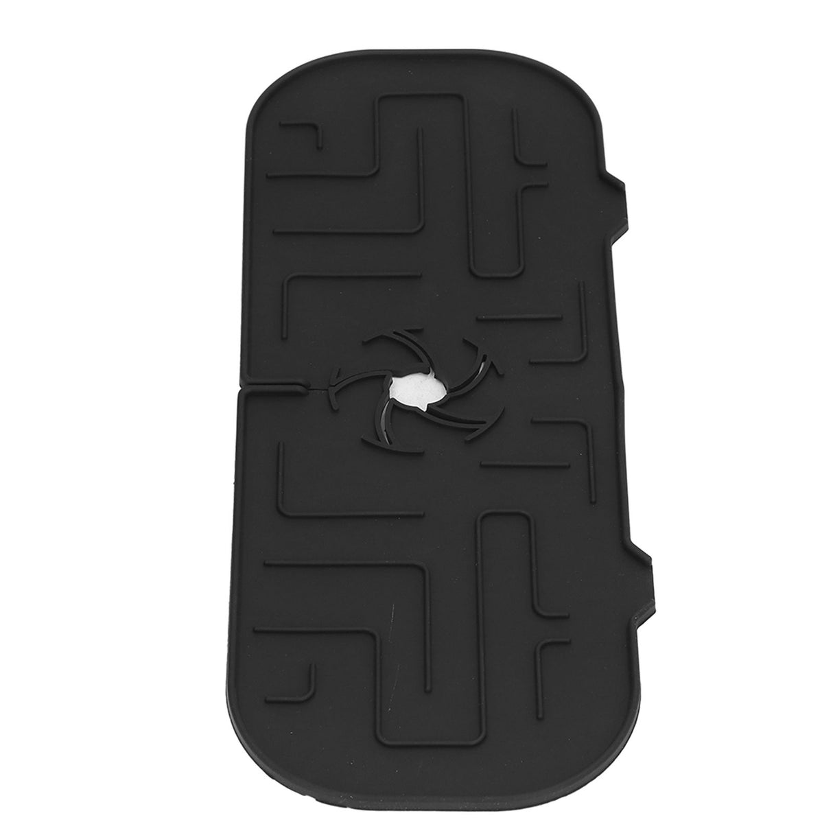 Faucet Handle Drip Catcher Tray Durable Silicone Sink Faucet Mat for Kitchen Bathroom Apartment Hotel Black