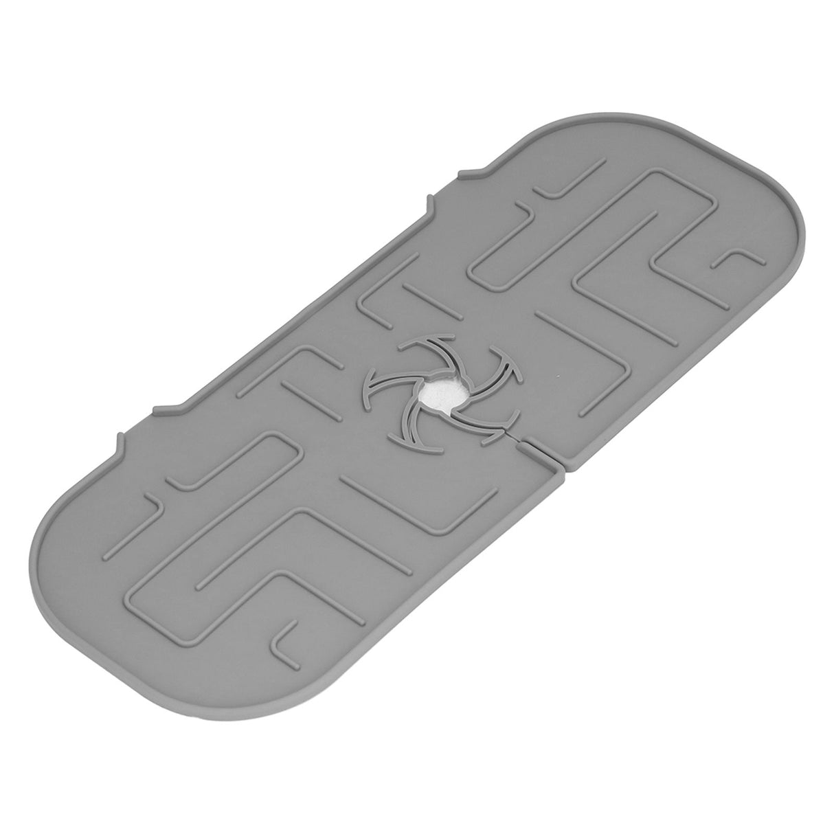 Faucet Handle Drip Catcher Tray Durable Silicone Sink Faucet Mat for Kitchen Bathroom Apartment Hotel Gray