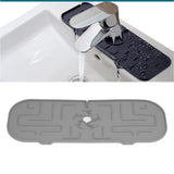 Faucet Handle Drip Catcher Tray Durable Silicone Sink Faucet Mat for Kitchen Bathroom Apartment Hotel Gray - Extra Image