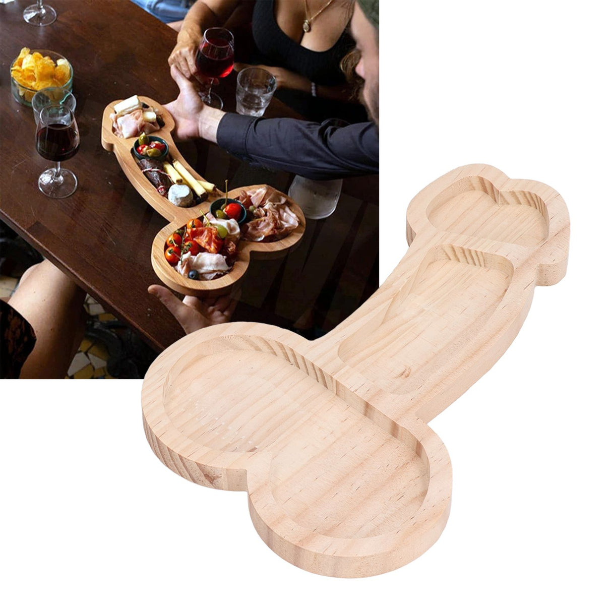 Cheese Plate Novelty 40cm Large Practical Beech Wood Picnic Board Food Platter for Gift Anniversary Party for Restaurant Left
