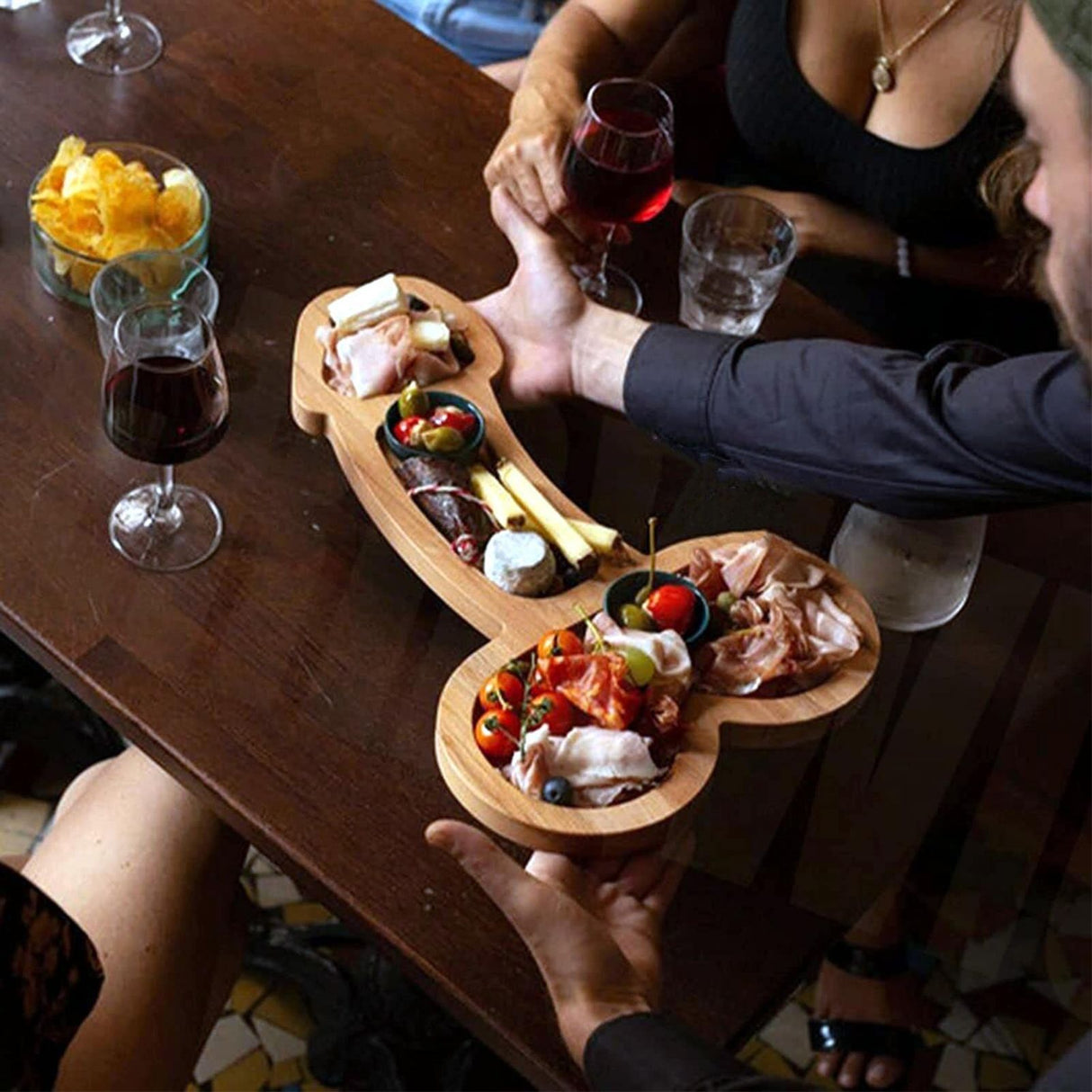 Aperitif Board 9.4in Eco Friendly Wood Nontoxic Odorless BPA Free Large Space Charcuterie Board for Aperitifs Cheese Right