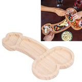 Novelty Aperitif Board 24cm 3 Part BPA Free Cheese Plate Beech Wood Practical Food Platter for Gift Housewarming Party Left