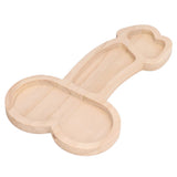 Novelty Aperitif Board 24cm 3 Part BPA Free Cheese Plate Beech Wood Practical Food Platter for Gift Housewarming Party Right - Side View