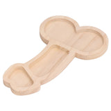 Novelty Aperitif Board 24cm 3 Part BPA Free Cheese Plate Beech Wood Practical Food Platter for Gift Housewarming Party Right - Top-Down View