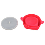 Microwavable Popcorn Bowl with Transparent Lid and Handle Collapsible Silicone Popcorn Maker for Home Rose Red - Front View