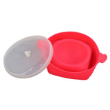 Microwavable Popcorn Bowl with Transparent Lid and Handle Collapsible Silicone Popcorn Maker for Home Rose Red - Side View