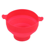 Microwavable Popcorn Bowl with Transparent Lid and Handle Collapsible Silicone Popcorn Maker for Home Rose Red - Top-Down View