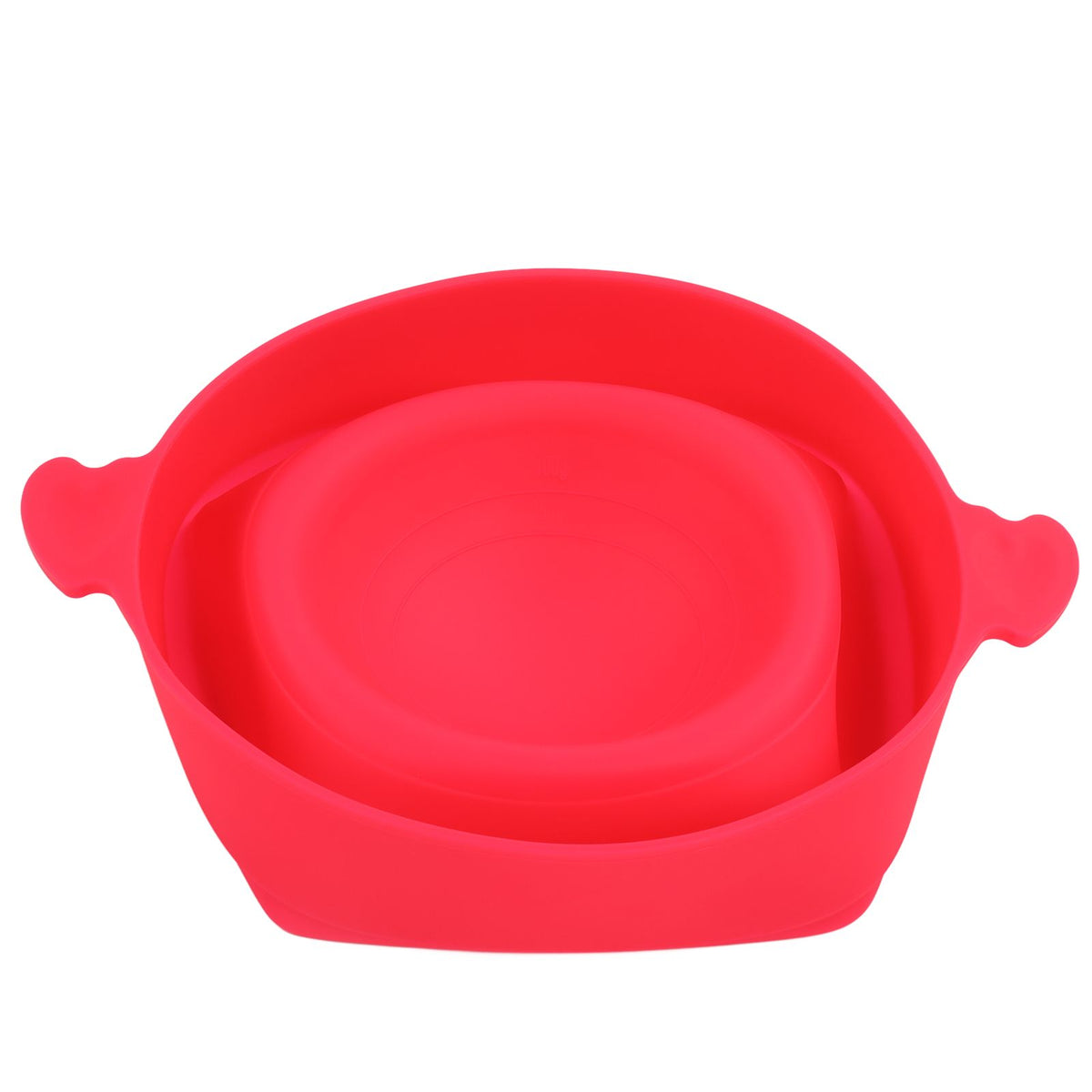 Microwavable Popcorn Bowl with Transparent Lid and Handle Collapsible Silicone Popcorn Maker for Home Rose Red