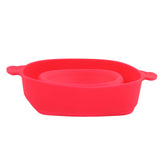 Microwavable Popcorn Bowl with Transparent Lid and Handle Collapsible Silicone Popcorn Maker for Home Rose Red - Low Angle