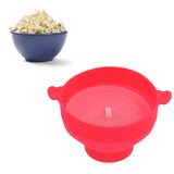 Microwavable Popcorn Bowl with Transparent Lid and Handle Collapsible Silicone Popcorn Maker for Home Rose Red - Extra Image