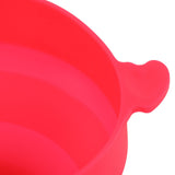 Microwavable Popcorn Bowl with Transparent Lid and Handle Collapsible Silicone Popcorn Maker for Home Rose Red - Extra Image