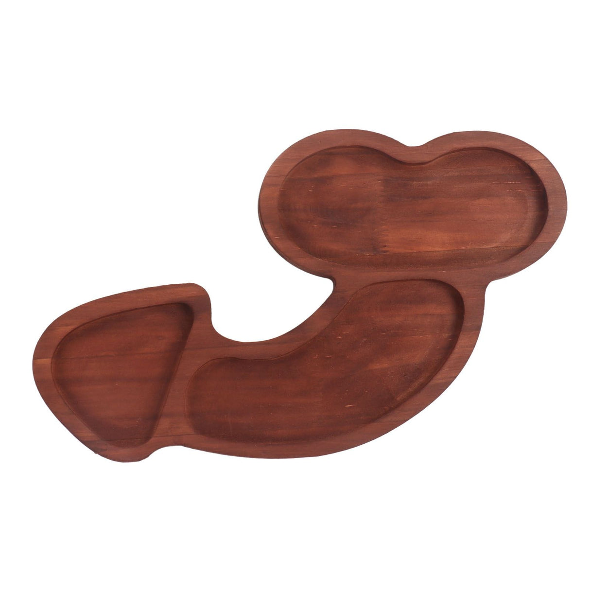 Aperitif Board C Type BPA Free Odorless Easy Cleaning Walnut 3 Large Spaces Cheese Serving Platter for Picnic Plate L