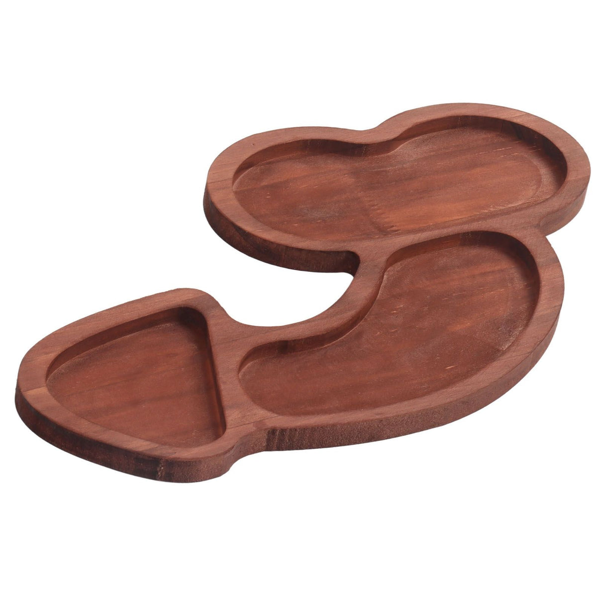 Aperitif Board C Type BPA Free Odorless Easy Cleaning Walnut 3 Large Spaces Cheese Serving Platter for Picnic Plate L
