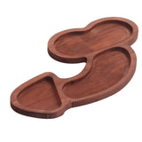 Aperitif Board C Type BPA Free Odorless Easy Cleaning Walnut 3 Large Spaces Cheese Serving Platter for Picnic Plate L - Top-Down View