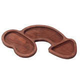 Aperitif Board C Type BPA Free Odorless Easy Cleaning Walnut 3 Large Spaces Cheese Serving Platter for Picnic Plate L - 45-Degree Angle