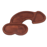 Aperitif Board C Type BPA Free Odorless Easy Cleaning Walnut 3 Large Spaces Cheese Serving Platter for Picnic Plate L - Low Angle