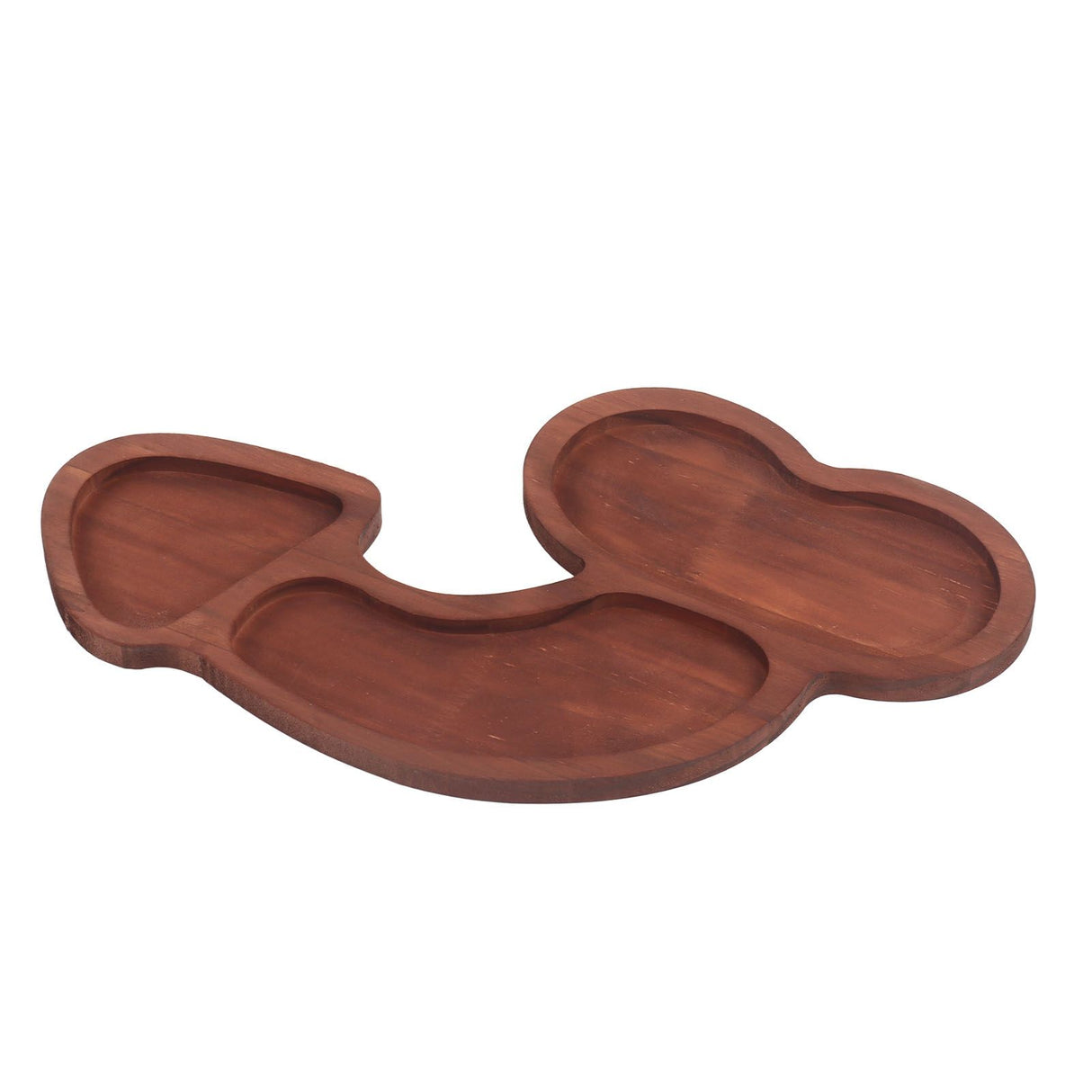 Aperitif Board C Type BPA Free Odorless Easy Cleaning Walnut 3 Large Spaces Cheese Serving Platter for Picnic Plate L