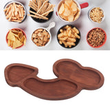 Aperitif Board C Type BPA Free Odorless Easy Cleaning Walnut 3 Large Spaces Cheese Serving Platter for Picnic Plate L - Extra Image
