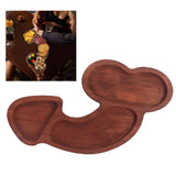 Aperitif Board C Type BPA Free Odorless Easy Cleaning Walnut 3 Large Spaces Cheese Serving Platter for Picnic Plate L - Extra Image