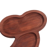 Aperitif Board C Type BPA Free Odorless Easy Cleaning Walnut 3 Large Spaces Cheese Serving Platter for Picnic Plate L - Extra Image