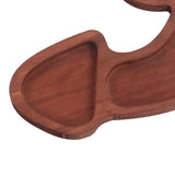 Aperitif Board C Type BPA Free Odorless Easy Cleaning Walnut 3 Large Spaces Cheese Serving Platter for Picnic Plate L - Extra Image