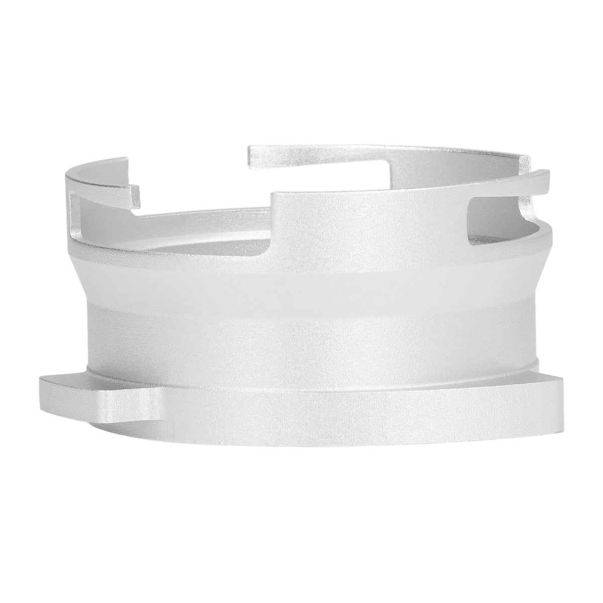 54mm Coffee Portafilter Dosing Funnel Aluminum Alloy Rotatable Dosing Funnel for Coffee Machine Silver