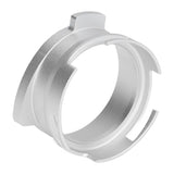 54mm Coffee Portafilter Dosing Funnel Aluminum Alloy Rotatable Dosing Funnel for Coffee Machine Silver - Close-Up Angle