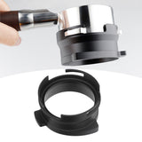 54mm Coffee Portafilter Dosing Funnel Aluminum Alloy Rotatable Dosing Funnel for Coffee Machine Black