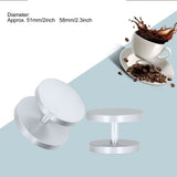 Double Head Coffee Powder Tamper Non Corrosive Aluminum Dual Sided Coffee Powder Hammer for Coffee Silver