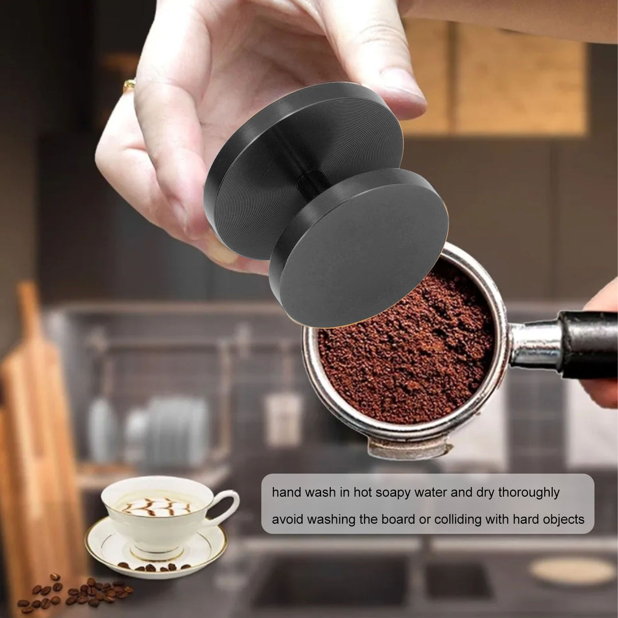Double Head Coffee Powder Tamper Non Corrosive Aluminum Dual Sided Coffee Powder Hammer for Coffee Black
