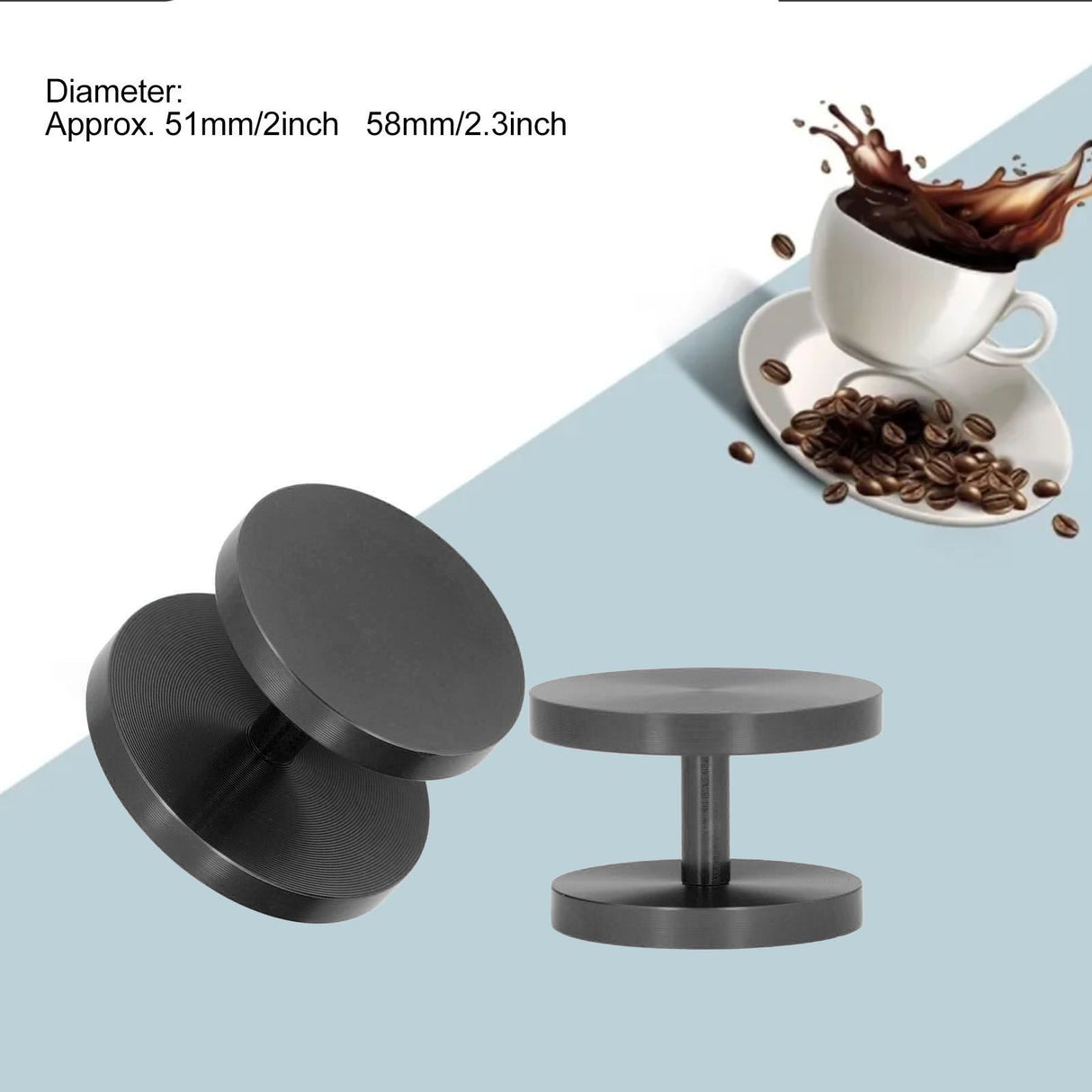 Double Head Coffee Powder Tamper Non Corrosive Aluminum Dual Sided Coffee Powder Hammer for Coffee Black