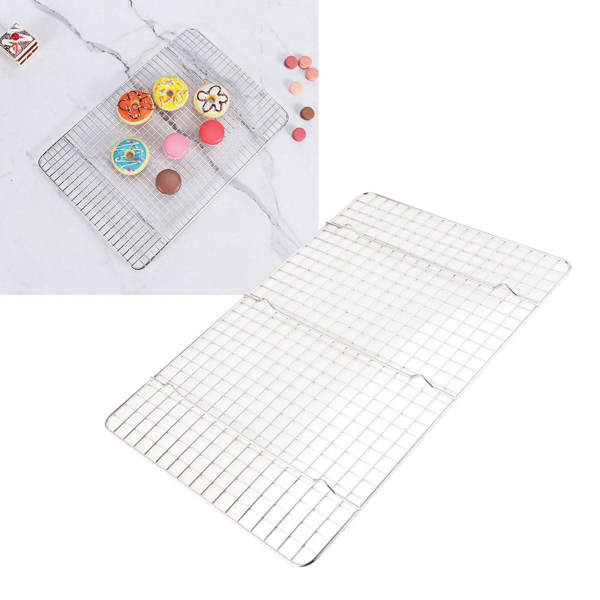 Checkered Cooling Rack 304 Stainless Steel Grid Deformation Resistance Baking Wire Rack for Home Bakery Bread Cake Cooky