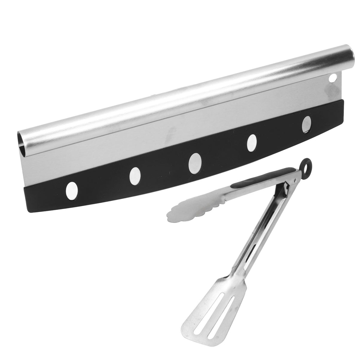 Pizza Cutter Food Grade Stainless Steel High Sharpness Ergonomic Design Rocking Pizza Cutter with Tong for Pizza Cake