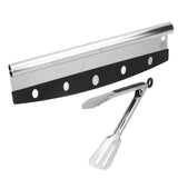 Pizza Cutter Food Grade Stainless Steel High Sharpness Ergonomic Design Rocking Pizza Cutter with Tong for Pizza Cake - Top-Down View